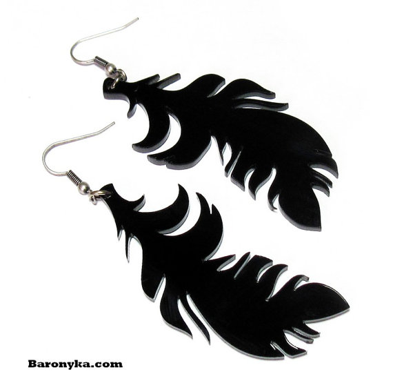 Black Feathers Earrings